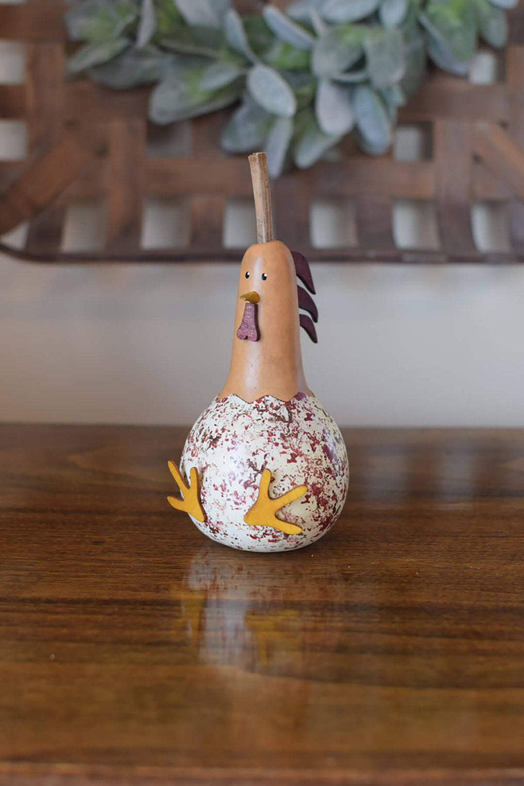 Tiny Hattie the hen gourd at Meadowbrooke Gourds