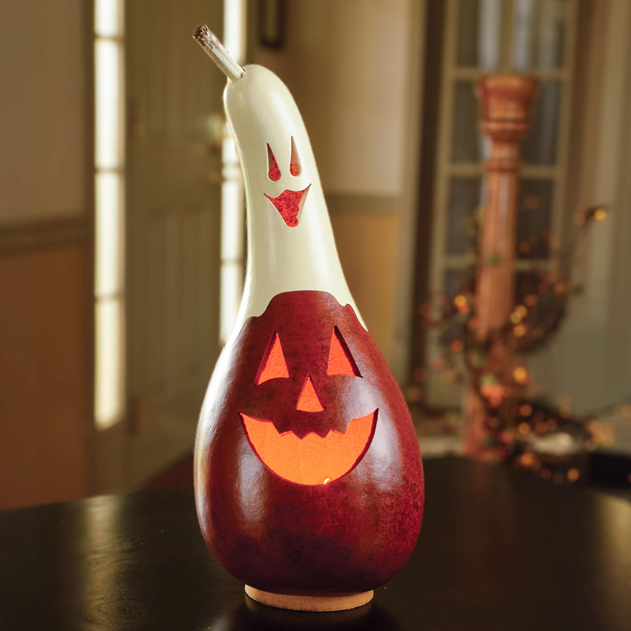 Casper Jack - Small Tall Lit Ghost Jack-o-Lantern Halloween Fall