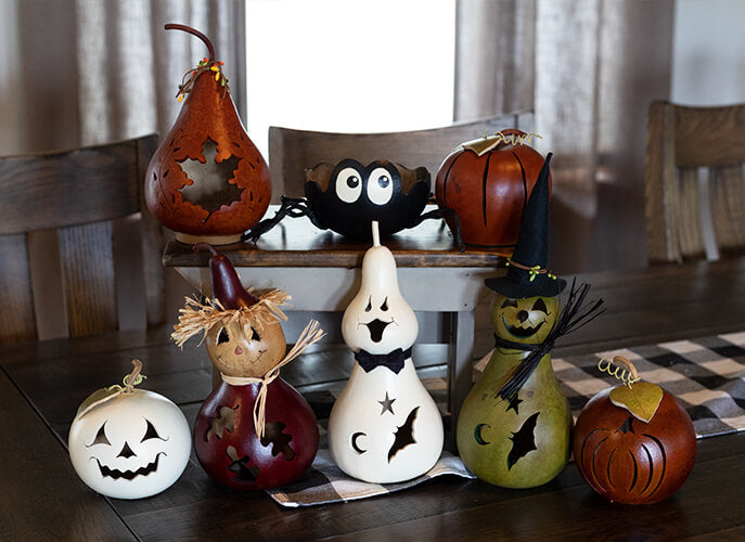 Fall Create Your Own Medium Size Gourd Samples at Meadowbrooke Gourds.
