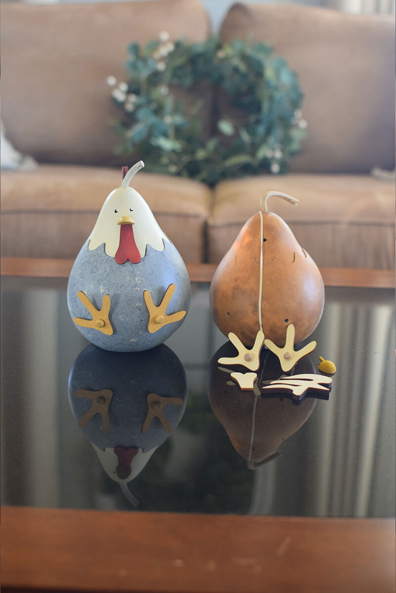 Hattie the hen gourd craft kit at Meadowbrooke Gourds