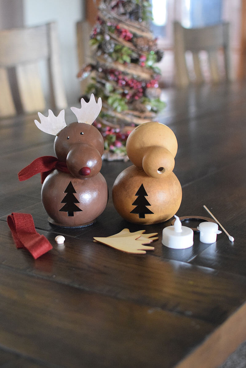 Moose Craft Kit Finished and Unfinished at Meadowbrooke Gourds.