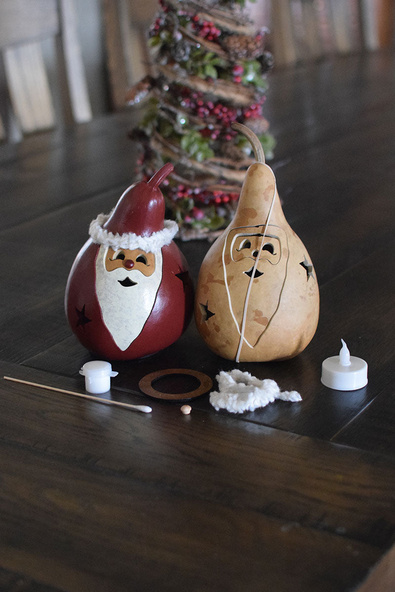Santa Craft Kit Finished and Unfinished at Meadowbrooke Gourds.