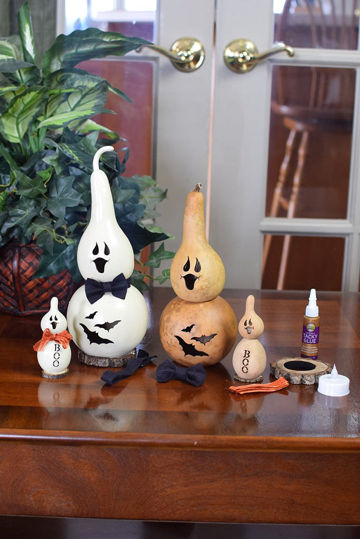 Ghost gourd kit finished and unfinished
