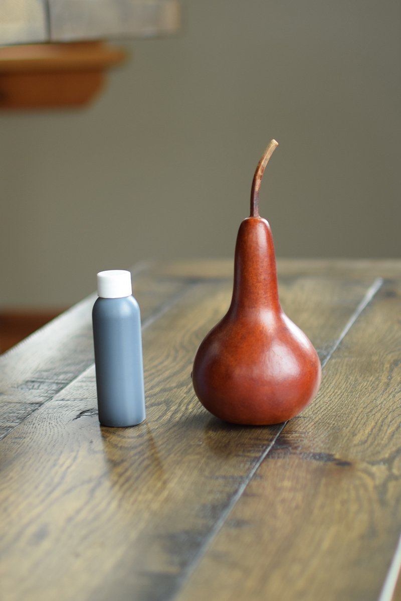 Dye bottle and small dyed gourd