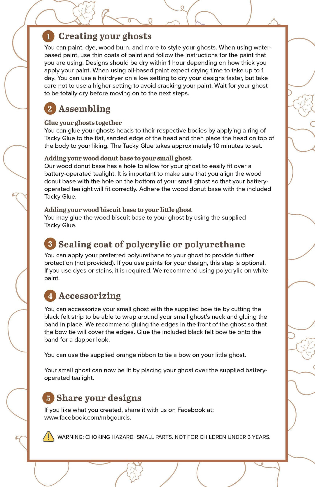 Ghost gourd kit instructions