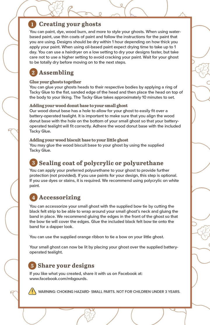 Ghost gourd kit instructions