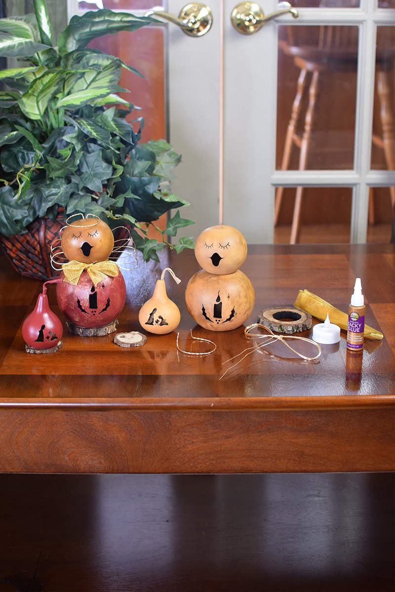 Angel gourd kit finished and unfinished