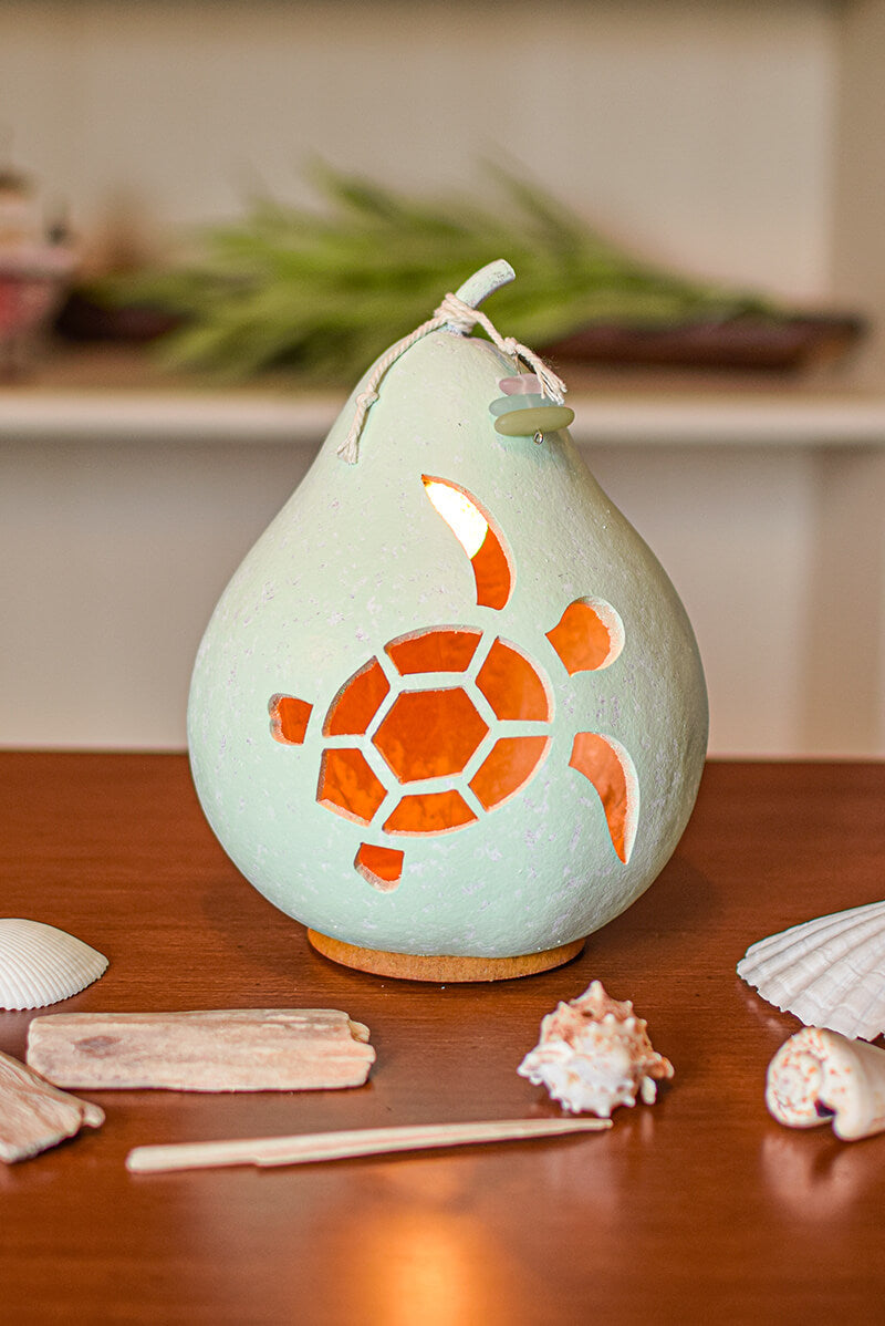 Lit Sea Turtle gourd