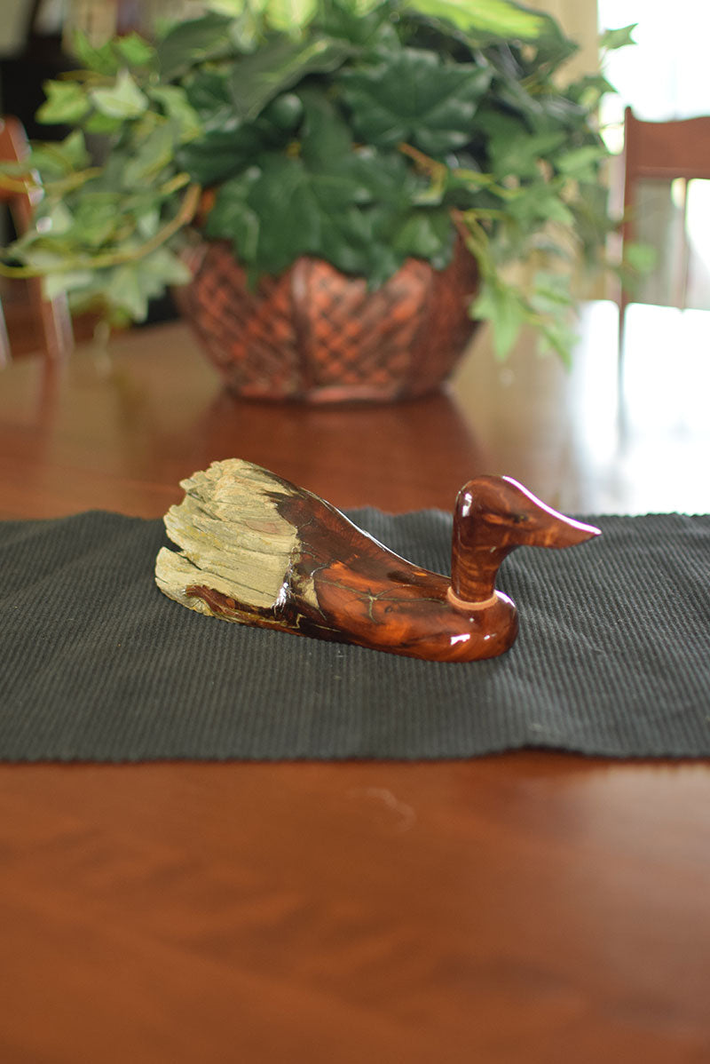 Rustic small wooden duck