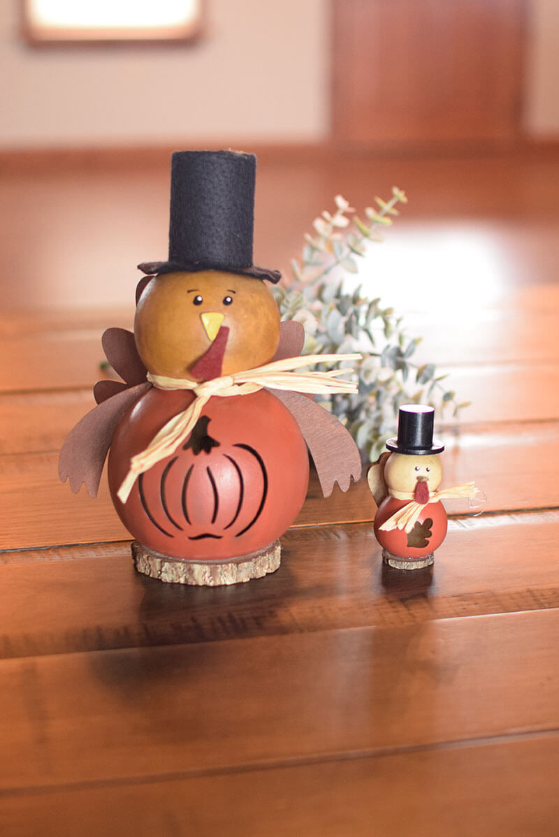 Finished Westley turkey gourd craft kit at Meadowbrooke Gourds
