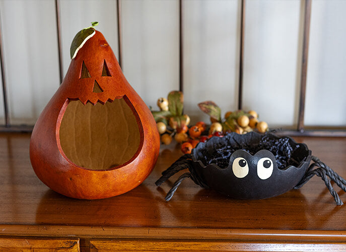Fall Candy Dish Gourds at Meadowbrooke Gourds. 