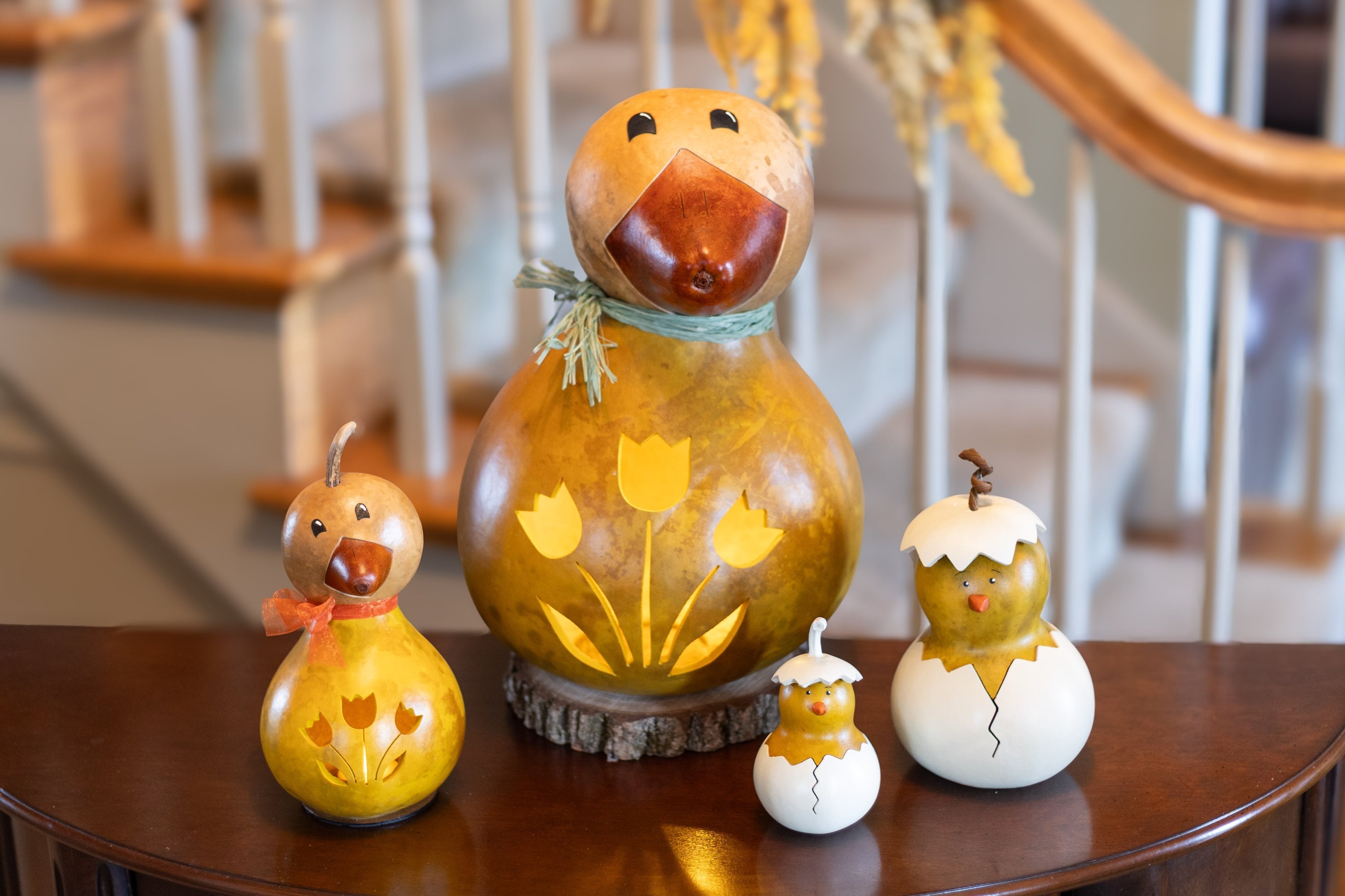 Dillard Duck and Flora Chick at Meadowbrooke Gourds. 