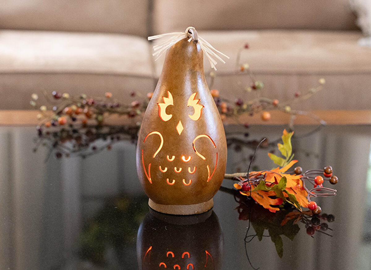 Owl Silhouette Gourd at Meadowbrooke Gourds. 