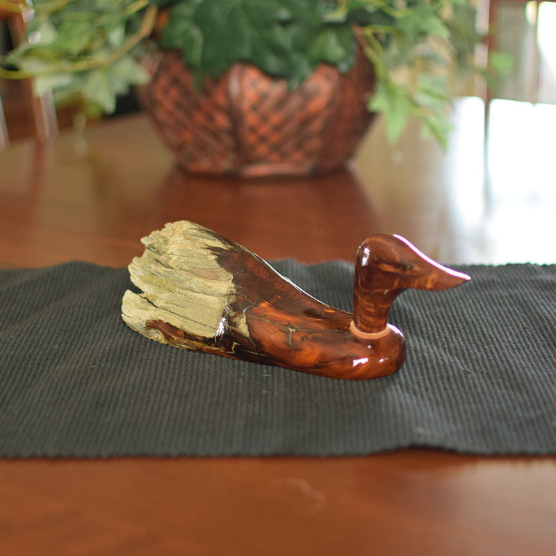 Rustic small wooden duck