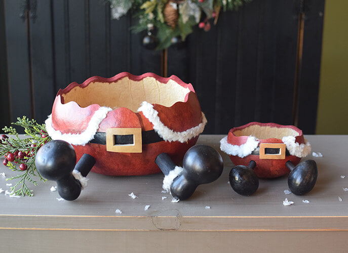 Santa Pants Gourds at Meadowbrooke Gourds. 