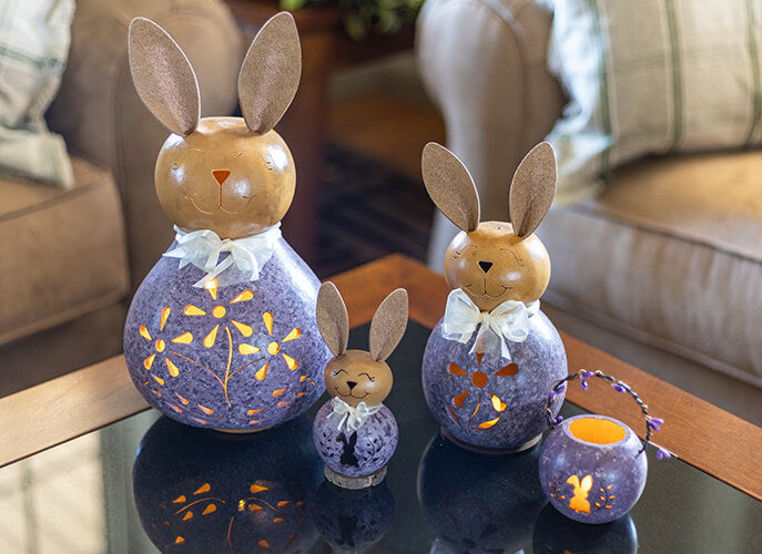 Willow Purple Bunny Gourds at Meadowbrooke Gourds. 