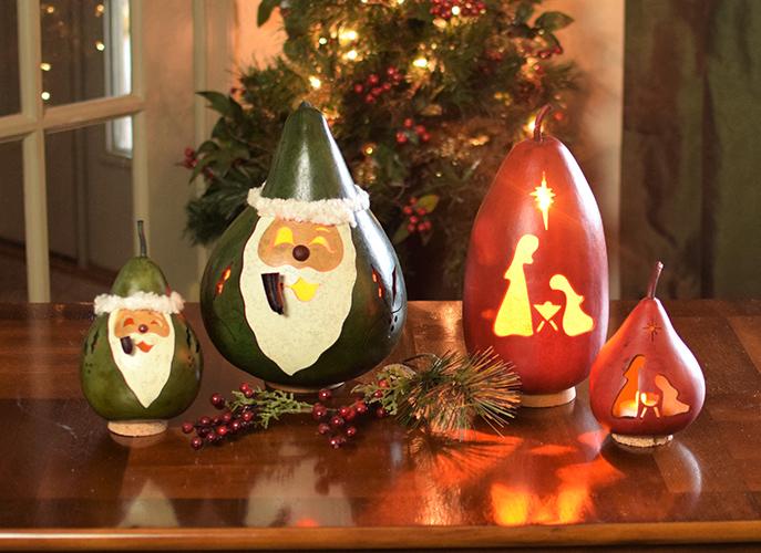 Saint Nick and Nativity Silhouette Family