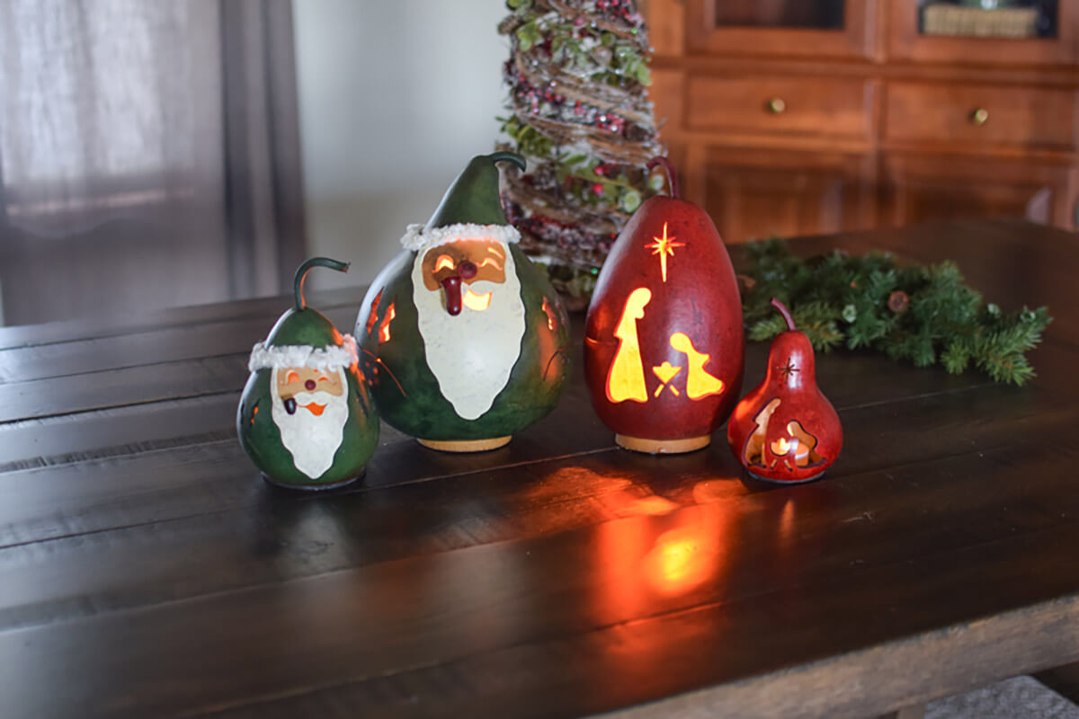 Saint Nick and Nativity Silhouette Family