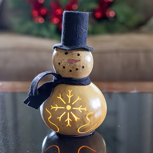 Charlie Natural Snowman Gourd at Meadowbrooke Gourds. 