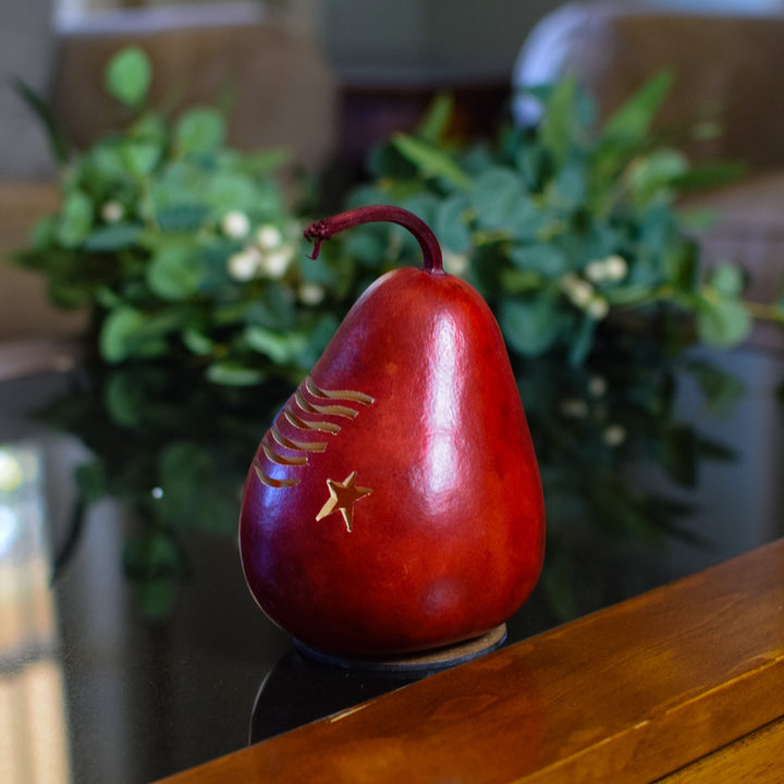 American Flag Miniature Gourd - Side View at Meadowbroke Gourds. 