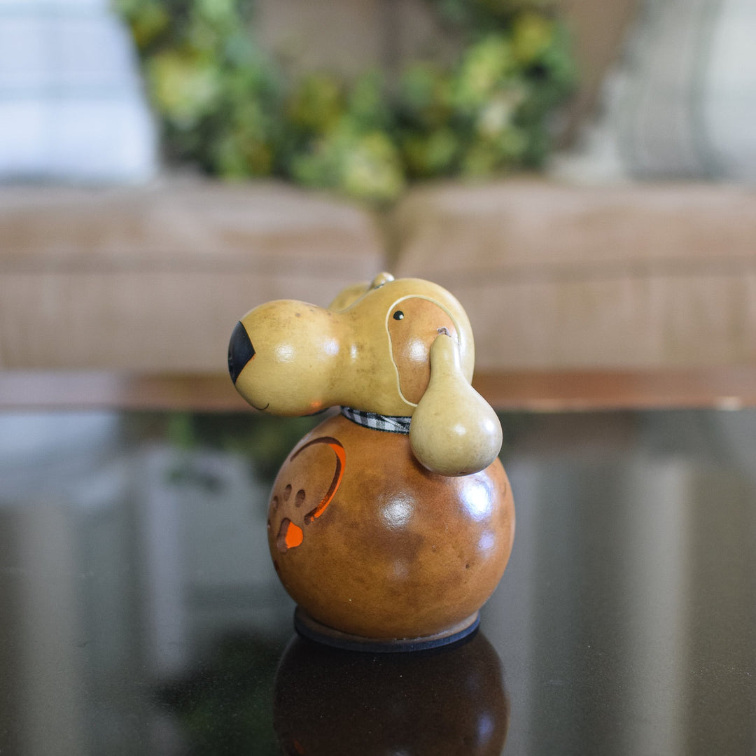 Miniature Biscuit Dog Gourd- Side View at Meadowbrooke Gourds