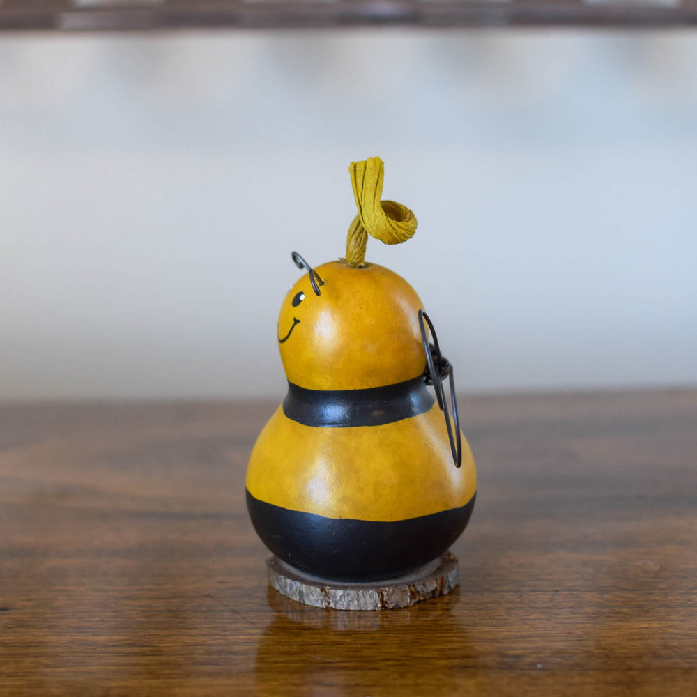 Bumble Bee Tiny Gourd Side View at Meadowbrooke Gourds. 