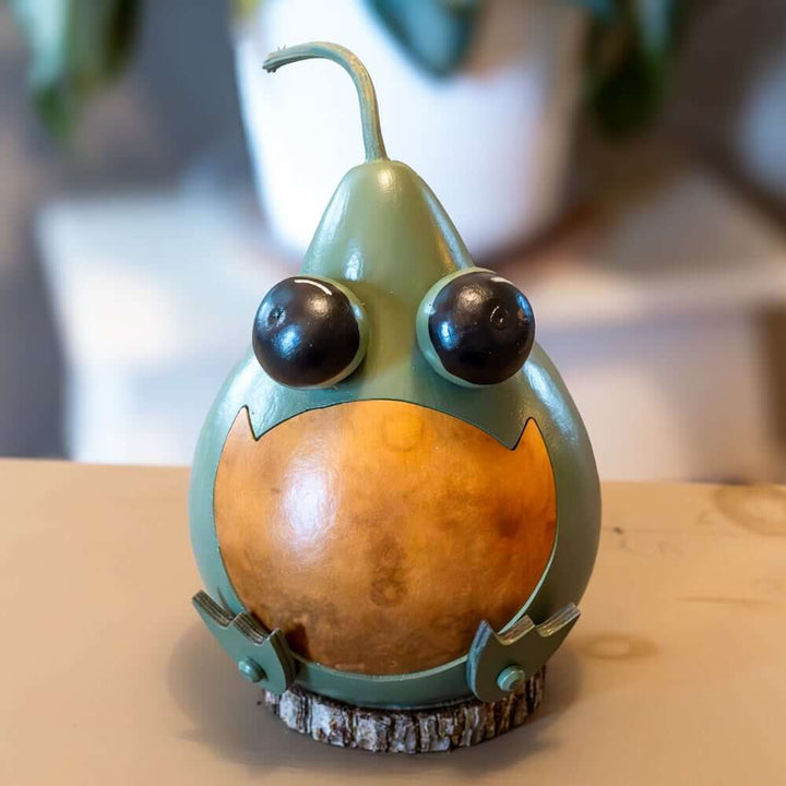 Frankie Frog Small Gourd at Meadowbrooke Gourds. 