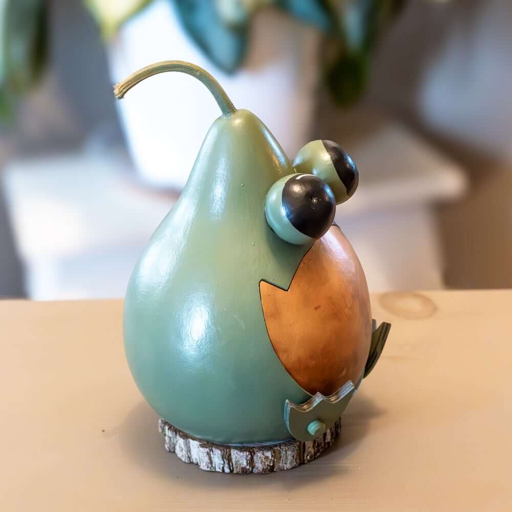 Frankie Frog Small Gourd Side View at Meadowbrooke Gourds. 