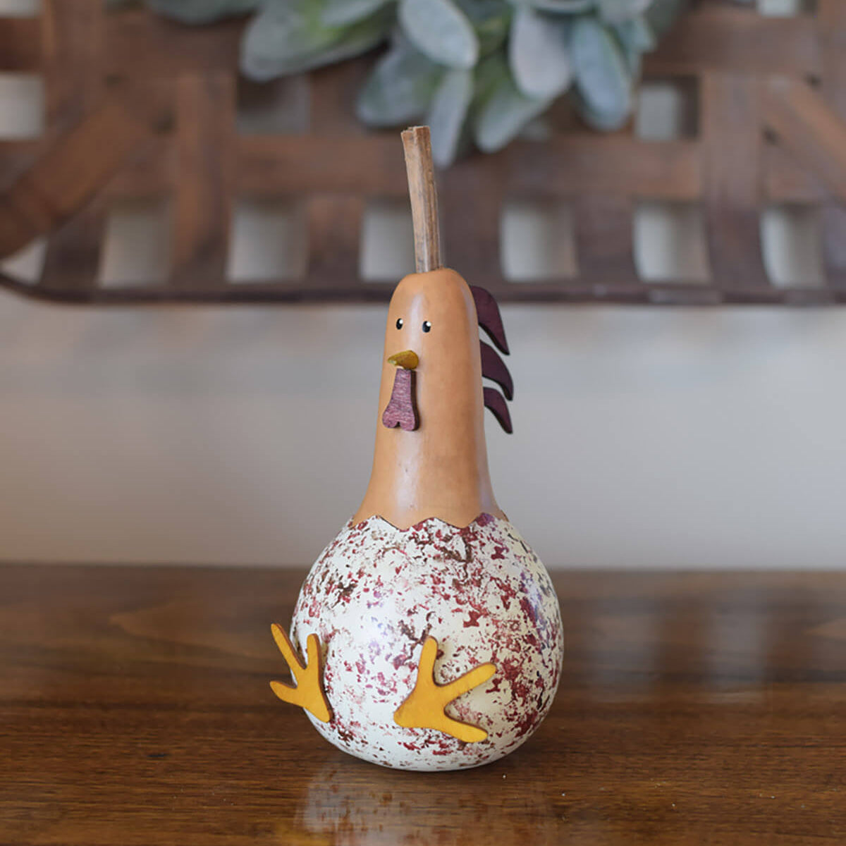 Tiny Hattie the hen gourd at Meadowbrooke Gourds