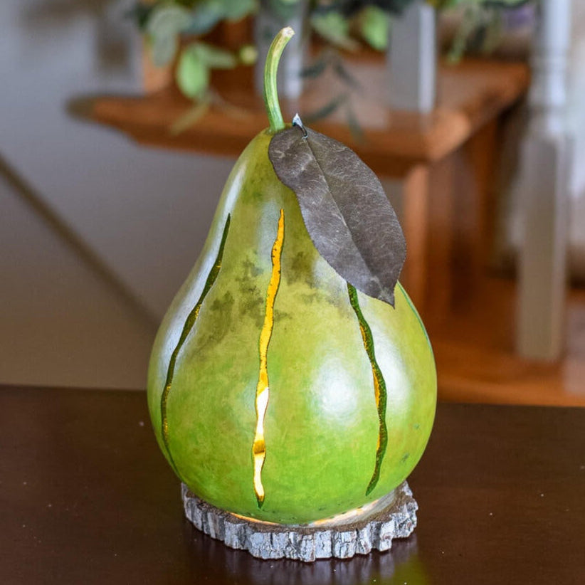 Pear Luminary Gourd at Meadowbrooke Gourds. 