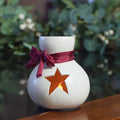 Patriotic white vase gourd at Meadowbrooke Gourds