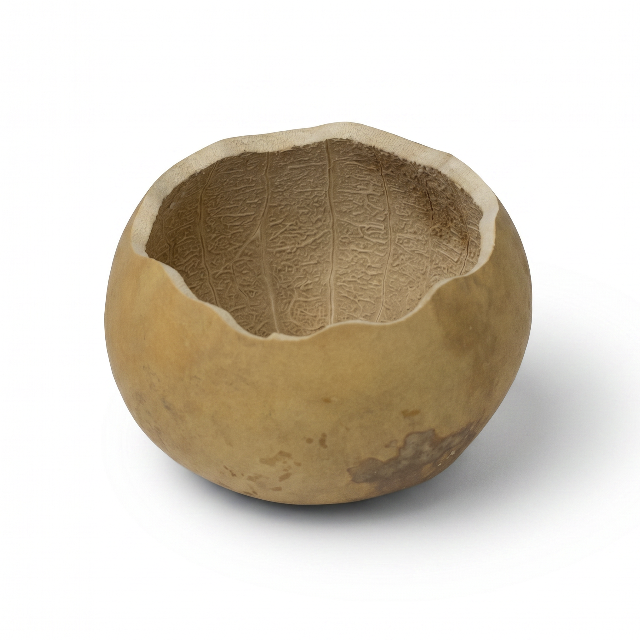 Dried 3" Scalloped Cut Gourd Bowl