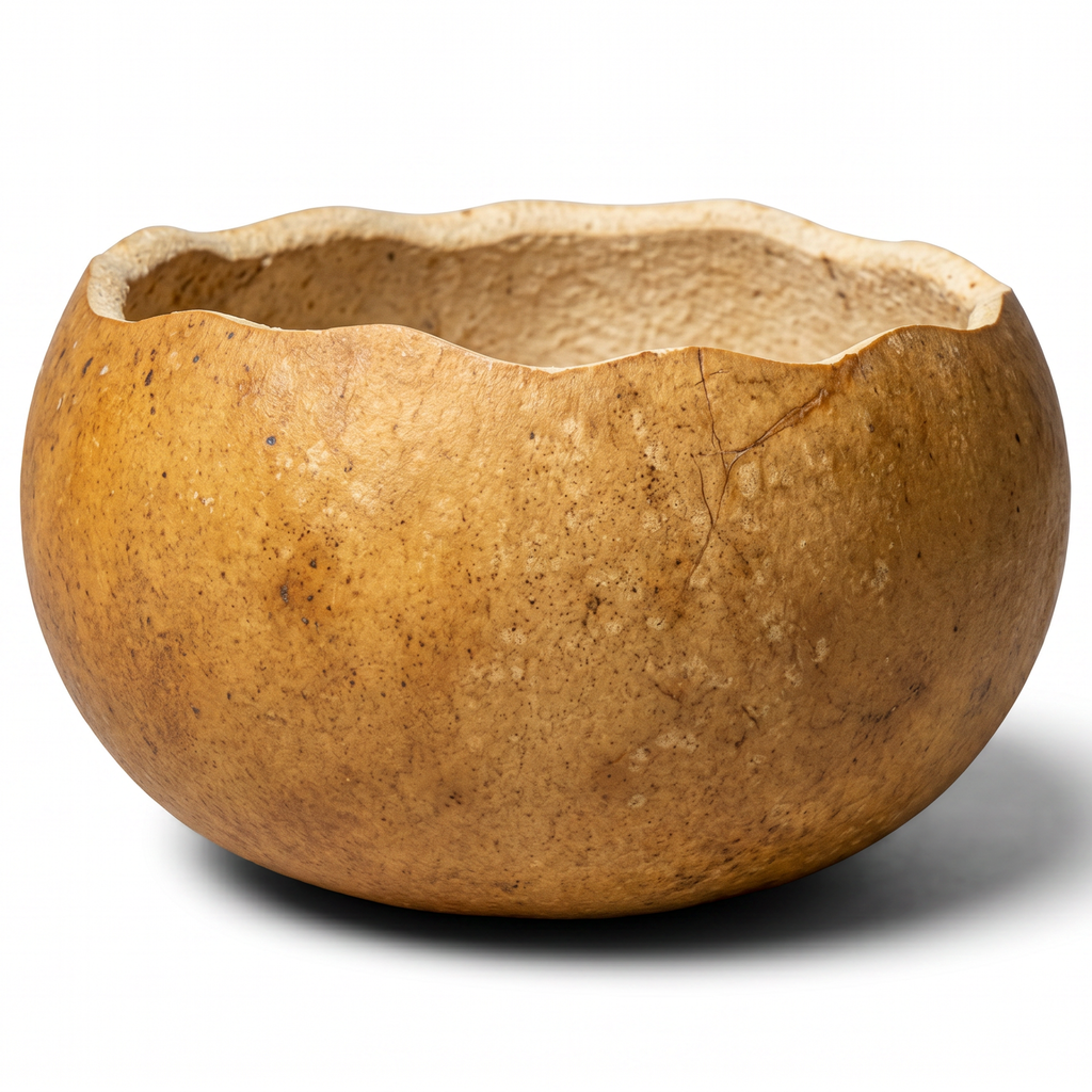 Dried 5" Scalloped Cut Gourd Bowl