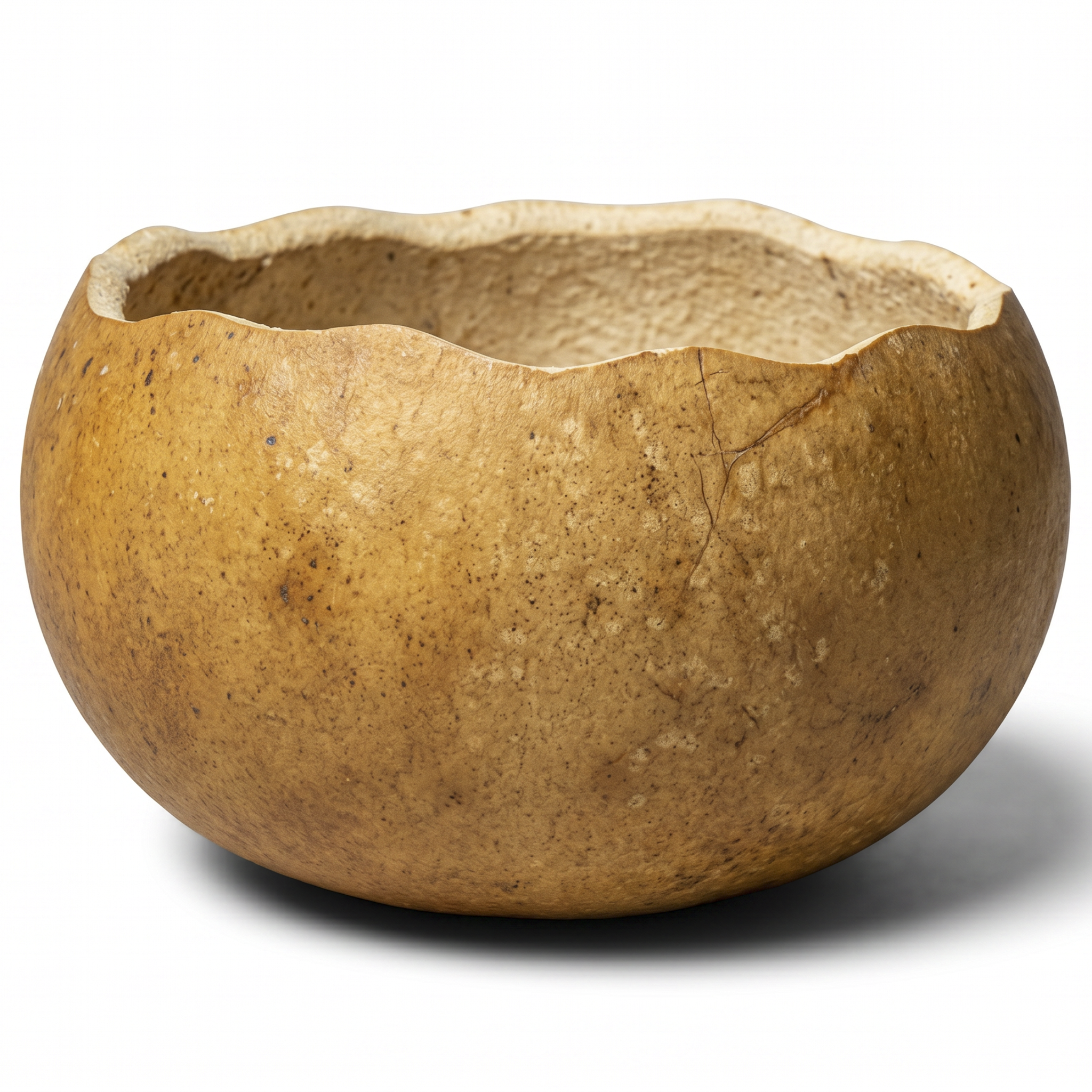 Dried 5" Scalloped Cut Gourd Bowl