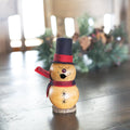 Snowman Gourd decor with buffalo check scarf by Meadowbrooke Gourds