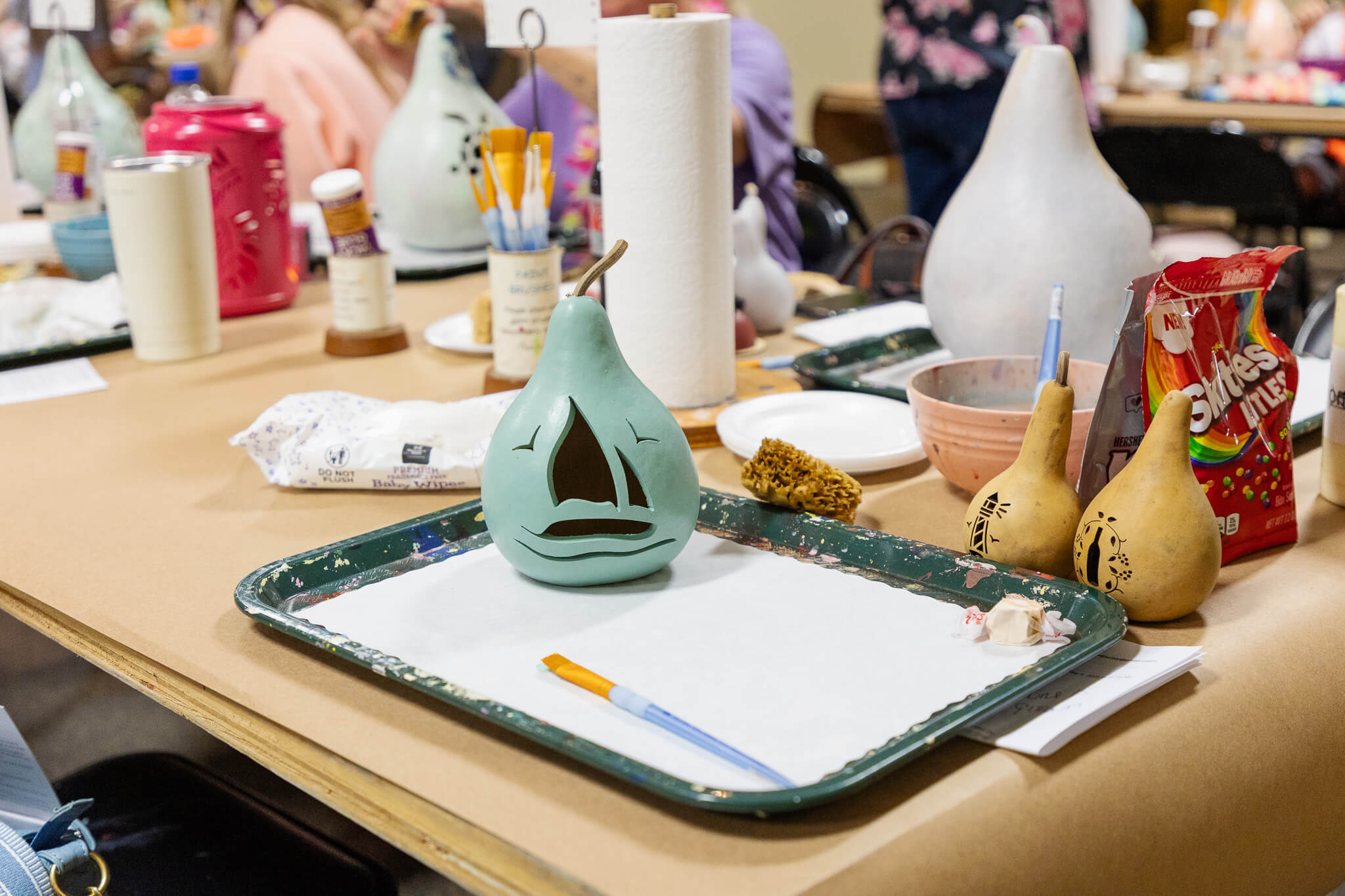 Painted Gourd project at Meadowbrooke Gourds' Coastal Create Your Own Event