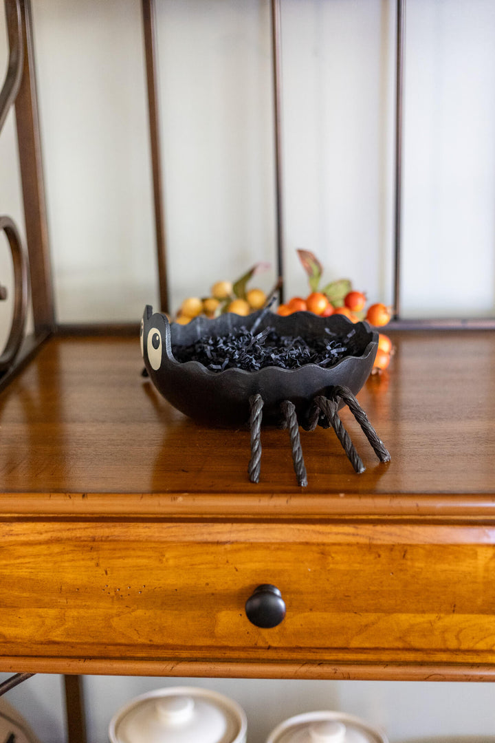 Spider Gourd Candy Dish Side View at Meadowbrooke Gourds. 