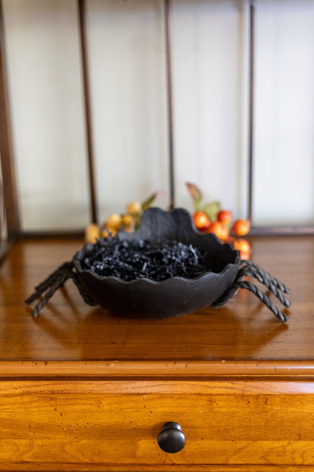 Spider Gourd Candy Dish Back View Meadowbrooke Gourds. 