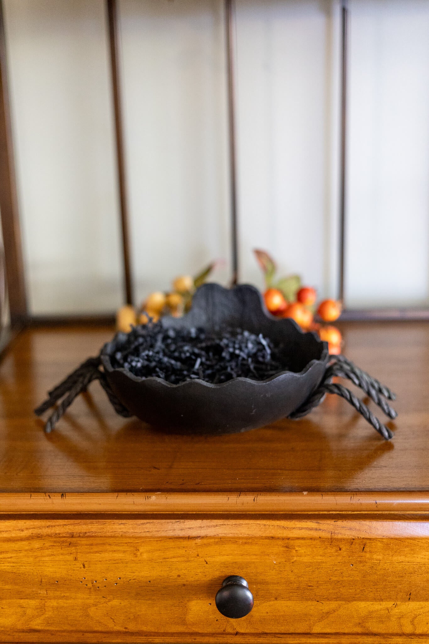 Spider Gourd Candy Dish Back View Meadowbrooke Gourds. 
