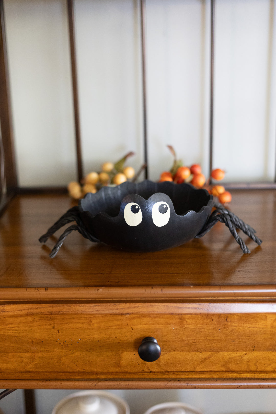 Spider Gourd Candy Dish at Meadowbrooke Gourds. 