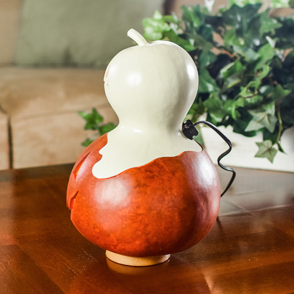 Casper Jack Medium Lit Gourd - Side View at Meadowbrooke Gourds. 