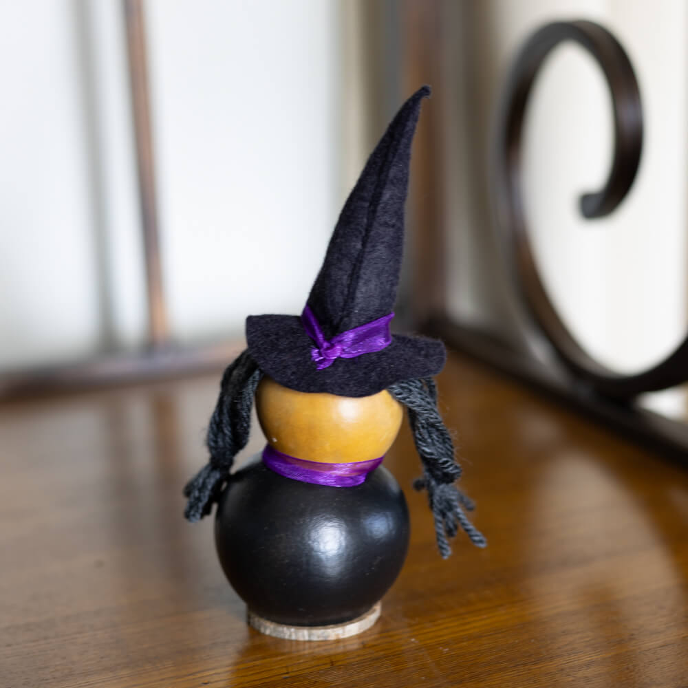 Cora Tiny Witch Gourd Back View at Meadowbrooke Gourds. 