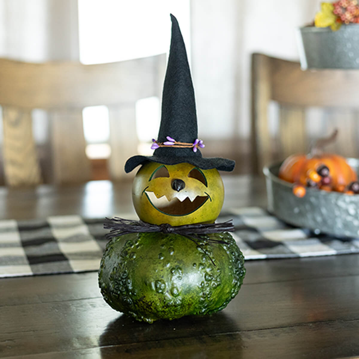 Fiona Green Witch Gourd at Meadowbrooke Gourds. 