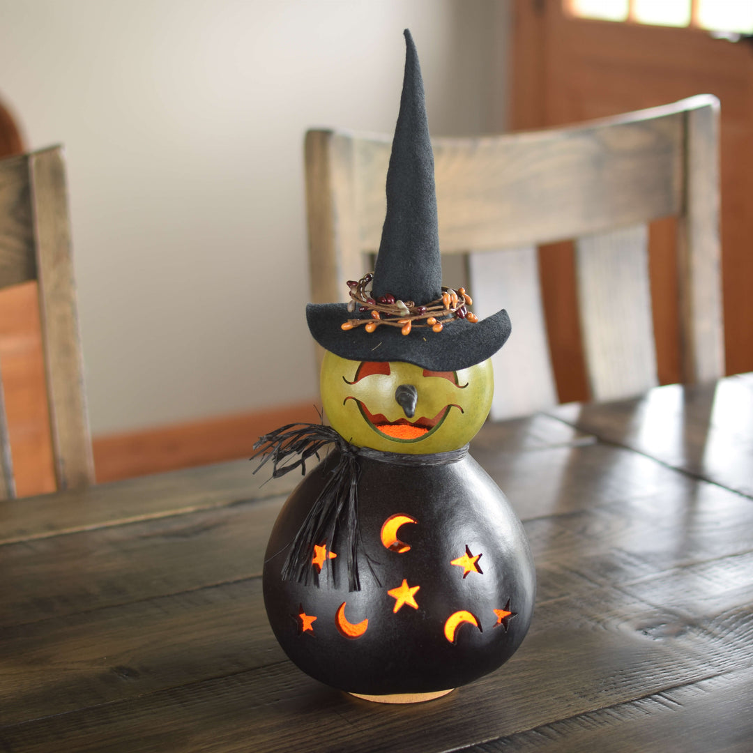 Fiona Medium Lit Witch Gourd  at Meadowbrooke Gourds. 