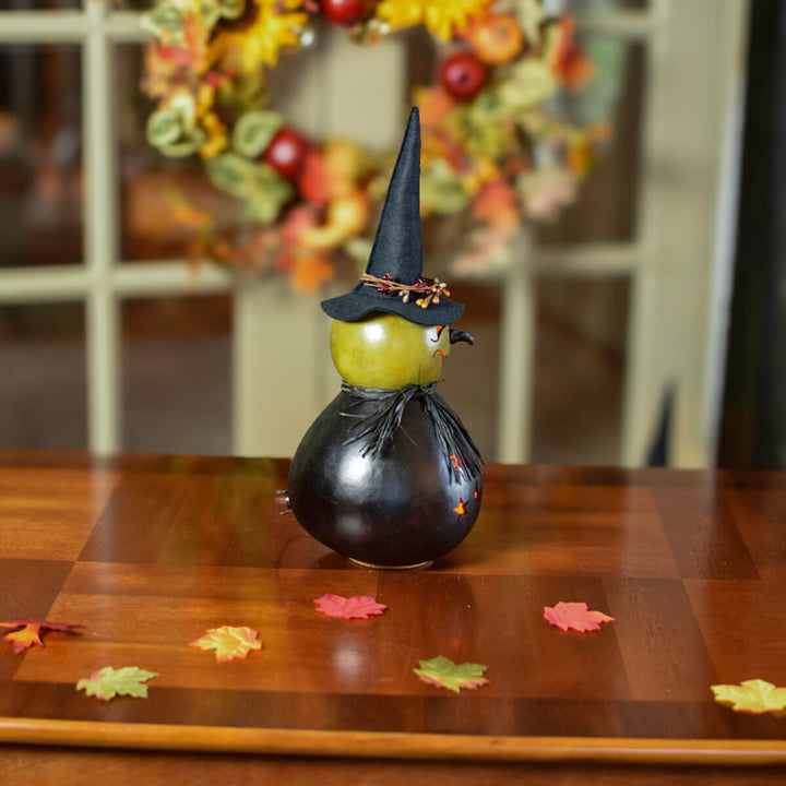 Fiona Medium Lit Witch Gourd -Side View at Meadowbrooke Gourds. 