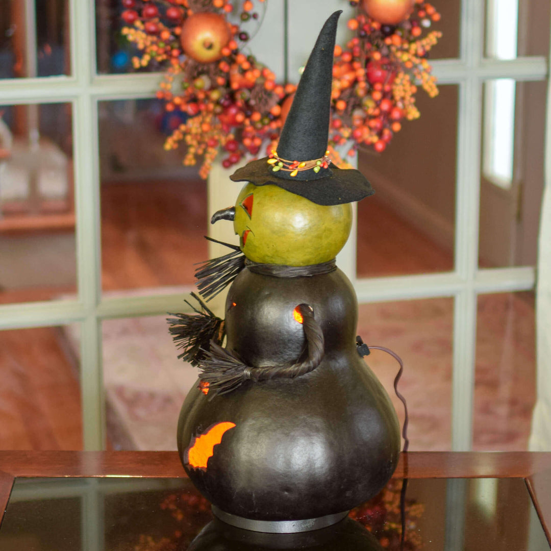 Fiona Extra Large Lit Gourd  - Side View at Meadowbrooke Gourds. 