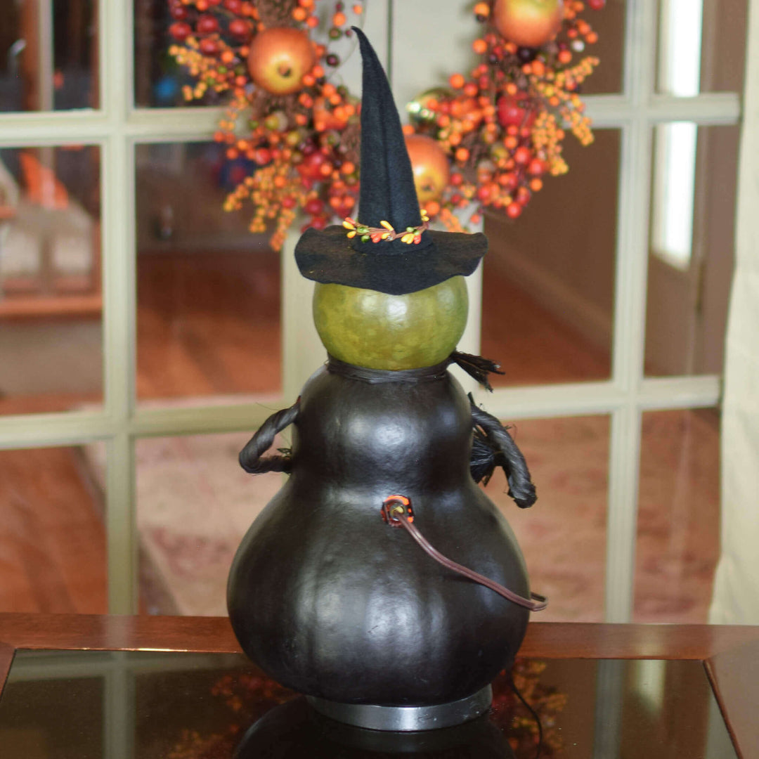 Fiona Extra Large Lit Gourd  - Back View at Meadowbrooke Gourds. 