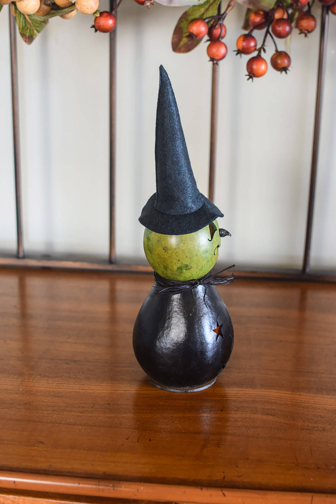 Fiona Miniature Witch Gourd - Side View at Meadowbrooke Gourds. 
