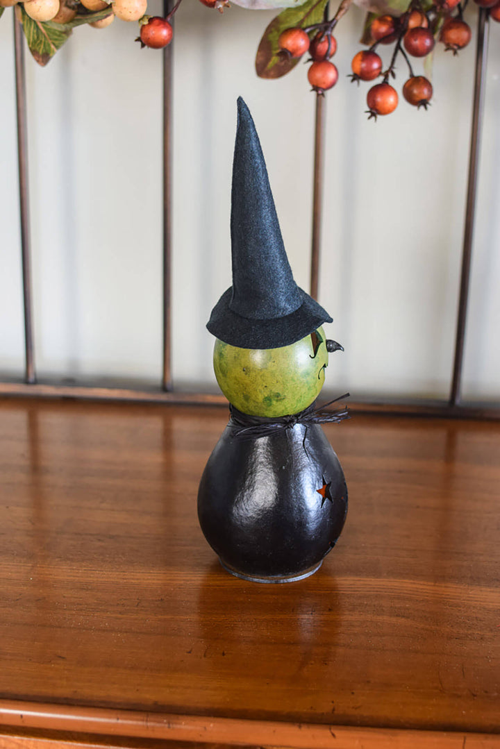 Fiona Miniature Witch Gourd - Side View at Meadowbrooke Gourds. 