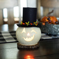 Fredrick Small Lit White Jack-O-Lantern Gourd at Meadowbrooke Gourds. 